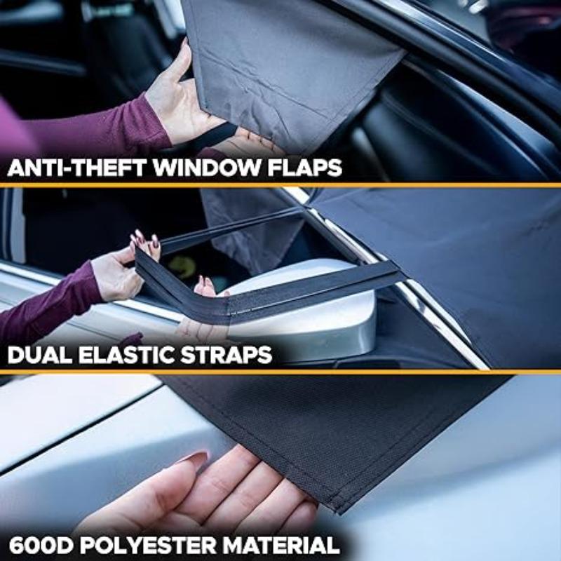 Windshield Frost Protector with Anti-Theft Straps, 600D Oxford Fabric for Ice & Snow, Multi-Size Universal for All Vehicles