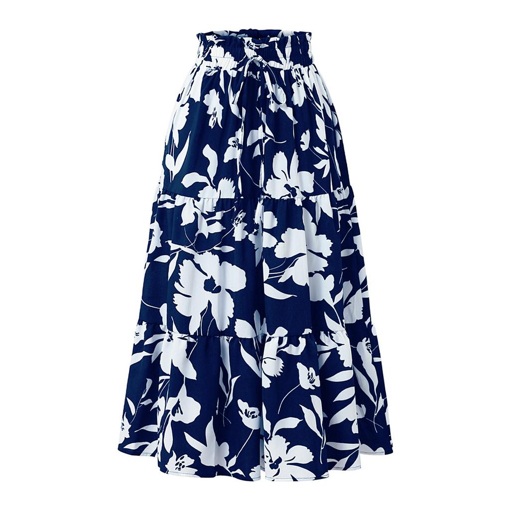 YYFS Women's Flower Pattern Print Casual Summer Spring Skirts