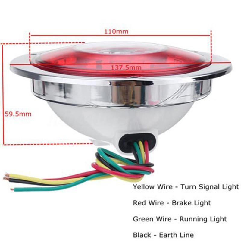 2Pcs 4.3'' Round 19 LEDs Truck Trailer Lorry Brake Stop Turn Signal Tail Light Side Marker For Universal Car Caravans Vehicles