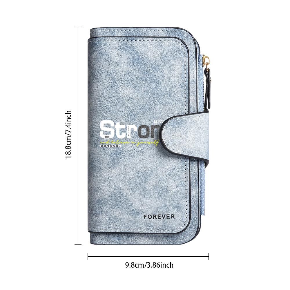 Stylish Long Leather Wallet Casual Multi-card Slots Purse Portable Functional Daily Money Holder