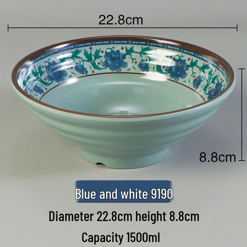 Melamine Ramen Bowl: Porcelain-Like, Large Mala Tang Soup & Noodles Bowl for Wontons & Luosifen
