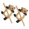 2pcs Decorative Wooden Pin Handmade Shawl Pin Cute Wooden Brooch  For Cardigan