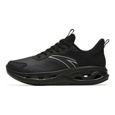 Cushioning Slip Resistant Abrasion Resistant Breathable Low Top Running Shoes Women's Bright Black 122315575-5