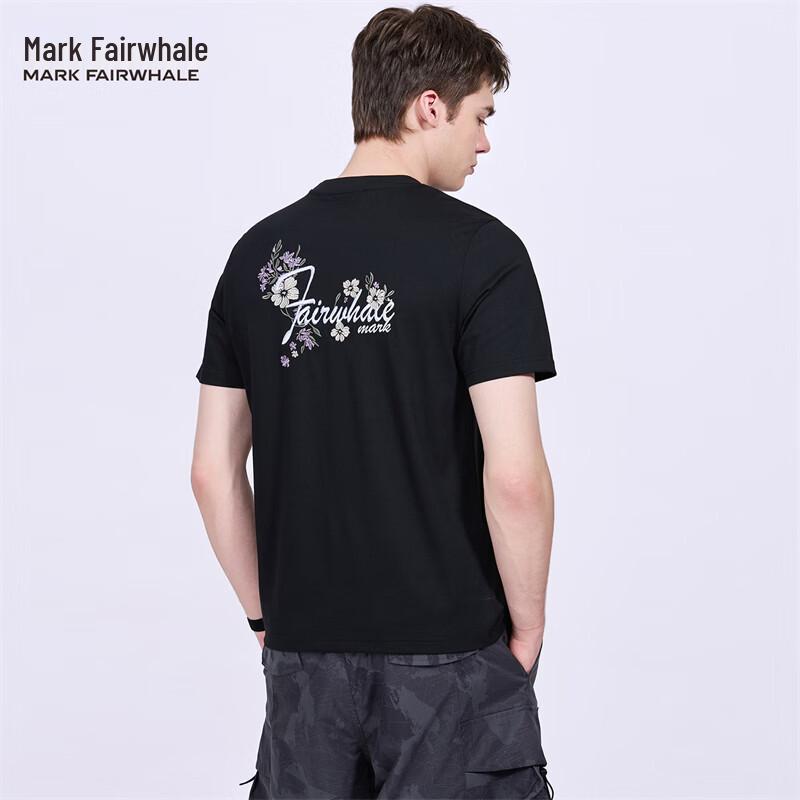 MARK FAIRWHALE Men s Floral Embroidered Round Neck T-Shirt XL