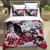 Fashion Comedy Helluva Boss Logo Sheets Quilt Covers Bedding Dormitory Sheets Duvet cover Set Three-piece Soft Warm Bedding Set