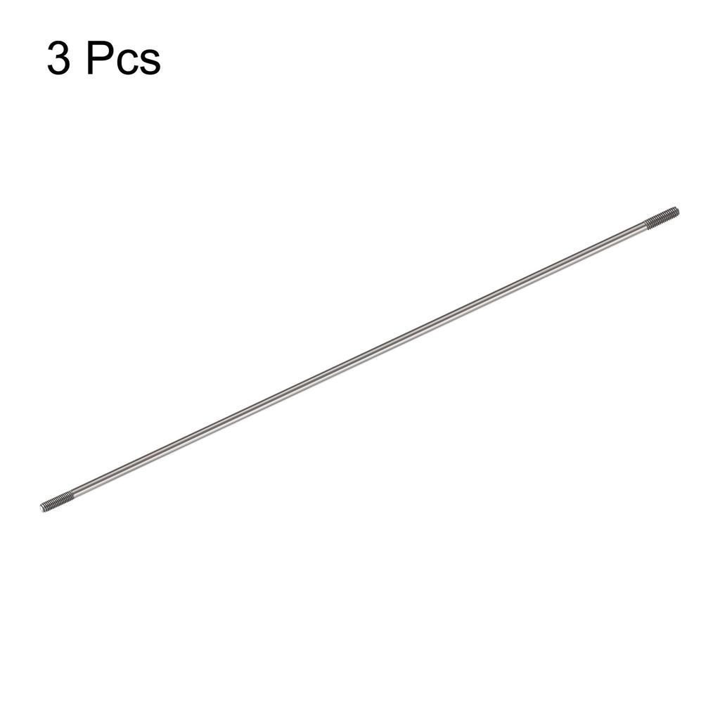 uxcell Push Rod Connectors, Double-Ended Threaded Rods, 304 Stainless Steel, M3x200mm, for DIY RC Car, Boat, Vehicle, Airplane, Helicopter Models &