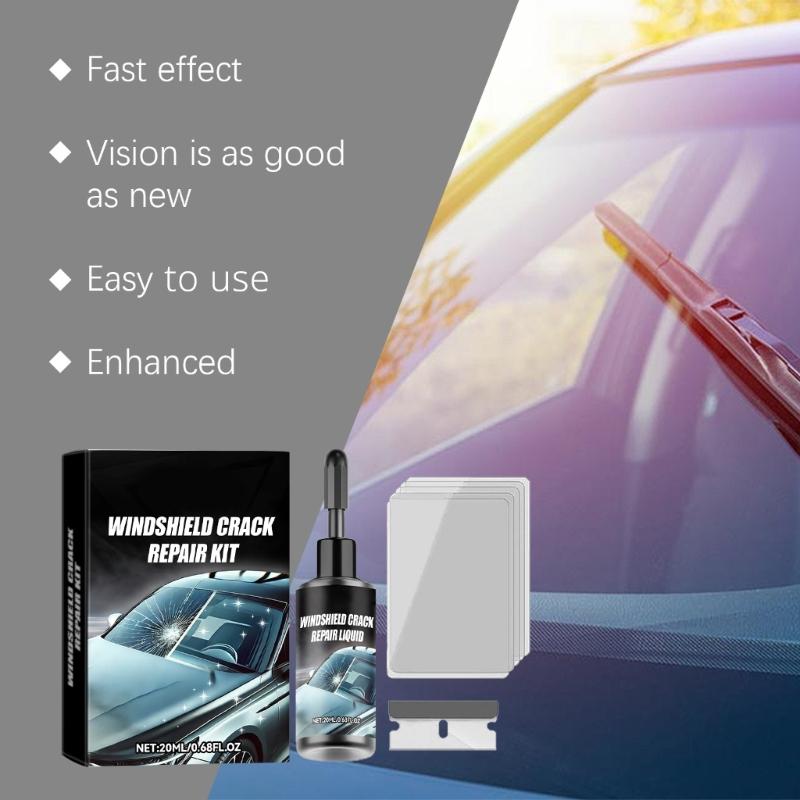 Car Glass Crack Repair set  sturdy  & Efficient Windscreen Tool Long lasting Windshield Protect for Windshield Night Use