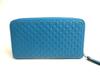 Authentic GUCCI Micro Guccissima Turquoise Leather Round Zip Long Wallet #a349  Refurbished