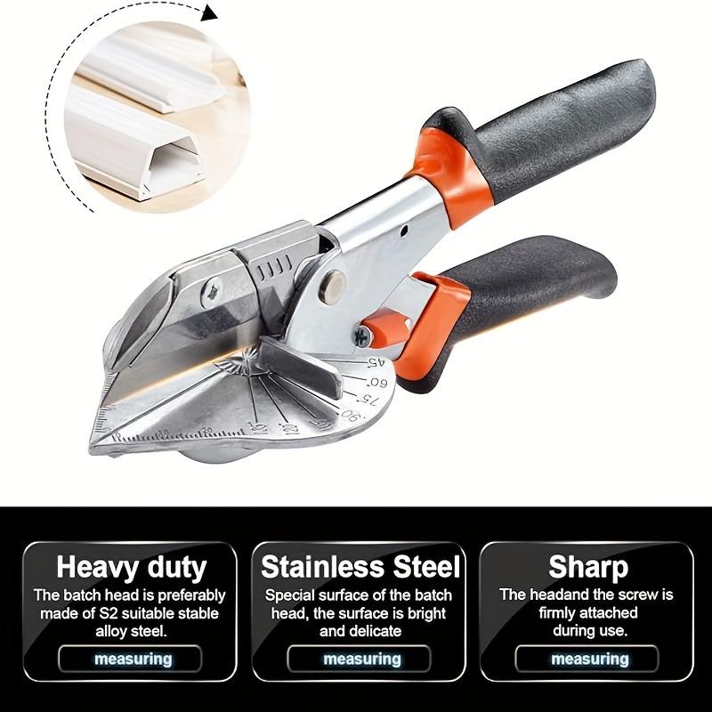 Adjustable 45-135 Degree Multi-Angle Miter Shear Cutter - Hand Tool For Cutting Plastic, PVC, Wood, And Molding Trim