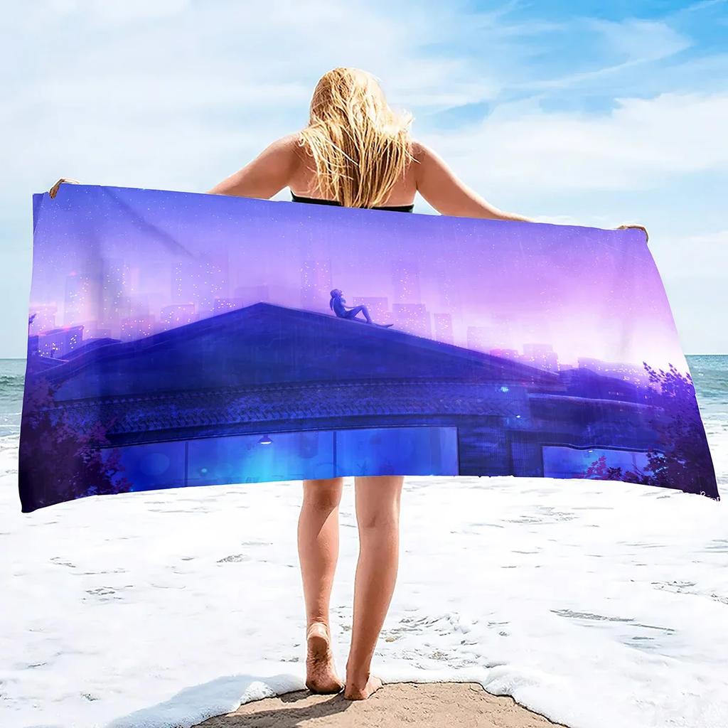 Mikrofaser Pool Sanddicht Strandtuch Decke Schnell Schnelltrocknend Sandfrei Dicht Außen Reise Schwimmen Mikrofaser Landschaft Geschenk