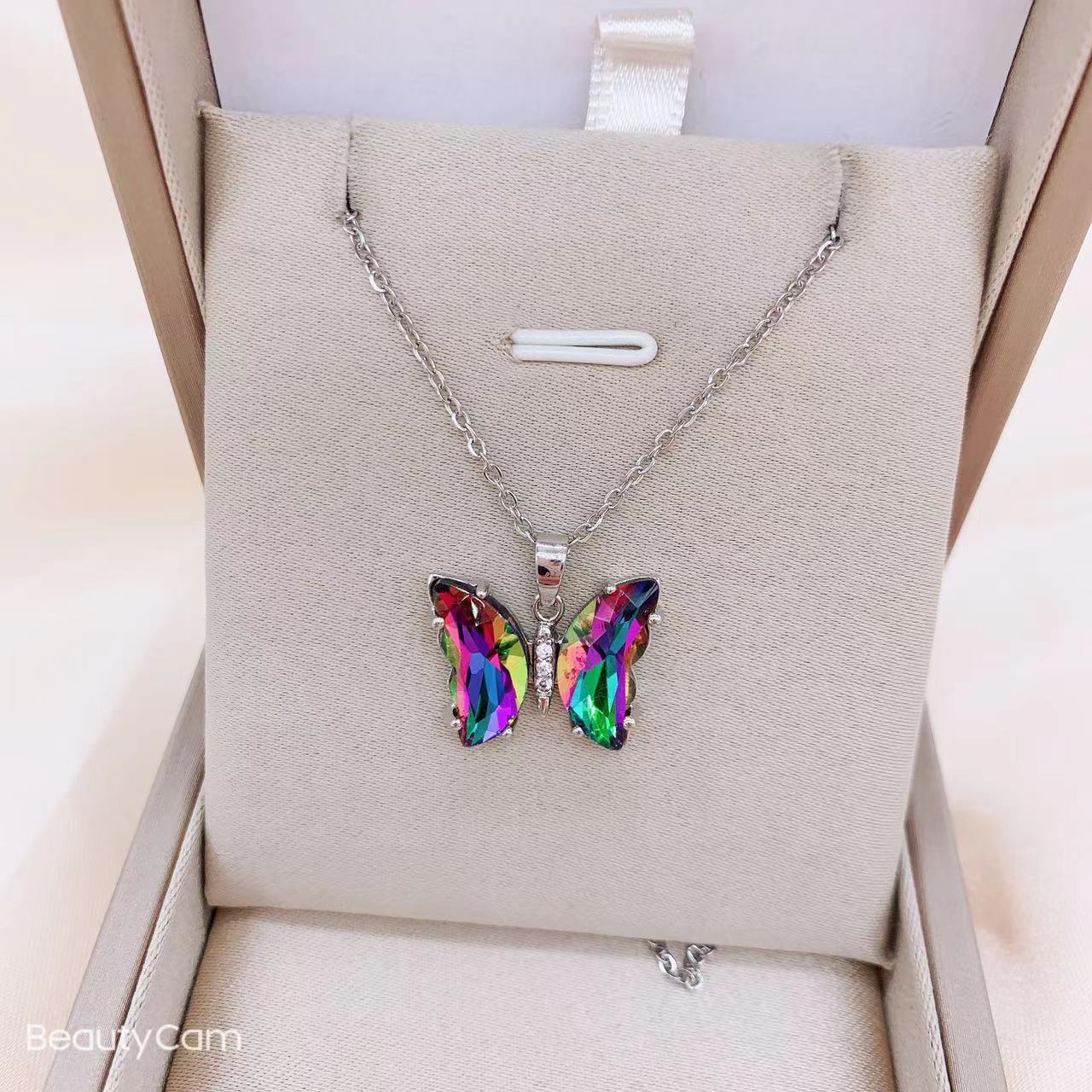 

Очаровательное ожерелье в виде бабочки со сверкающим кристаллом, модные украшения для женщин, идеальный элегантный аксессуар для выпускного на выпускной AS PIC