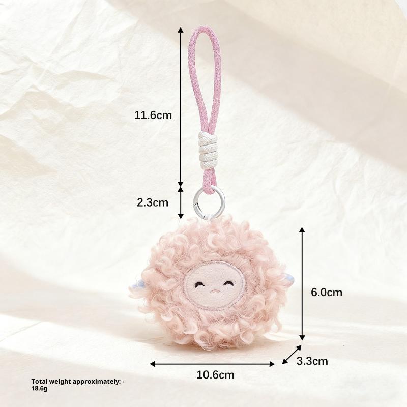 Kawaii Plush Curly Sheep Keychain Cute Soft Stuffed Doll Bag Pendant Key Holder Backpack Hanging Decoration Birthday Gifts