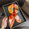 2025 Summer Leopard Print 70cm Square Beach Silk Scarf Casual Bufanda Thin Bandana Neck Women Head Wrap Hair Scarves Shawl