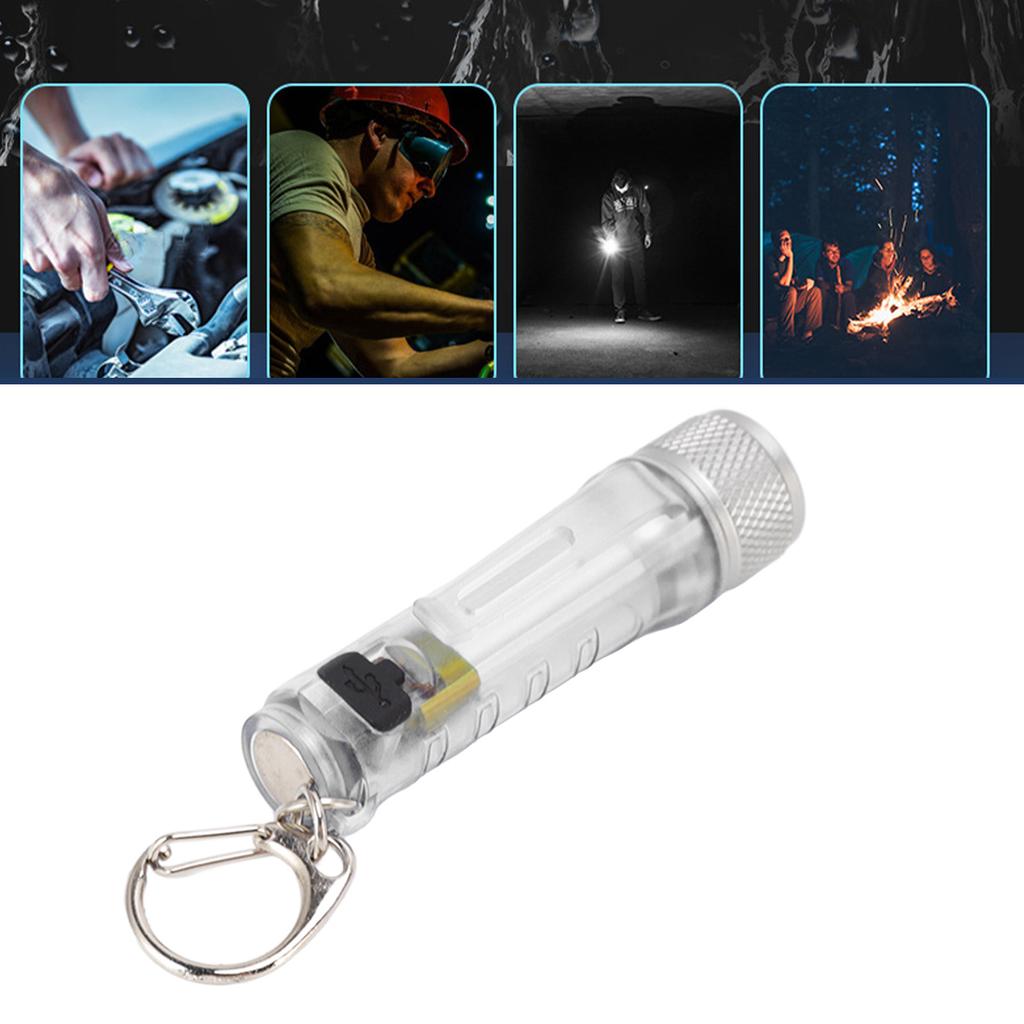 Keychain Flashlight Range Super Bright LED Flashlight USB Rechargeable Flashlight for Outdoor M300 Non Fluorescent
