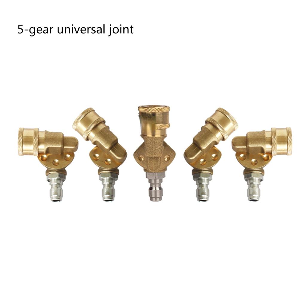 Pivoting Coupler With 1/4" 5-speed Adjustable Joint Quick Connection Pressure Washer Attachment for Car Cleaning