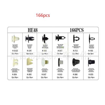 166-Piece Mixed Car Fastener Kit for Toyota & Mitsubishi Trim Panel Clips
