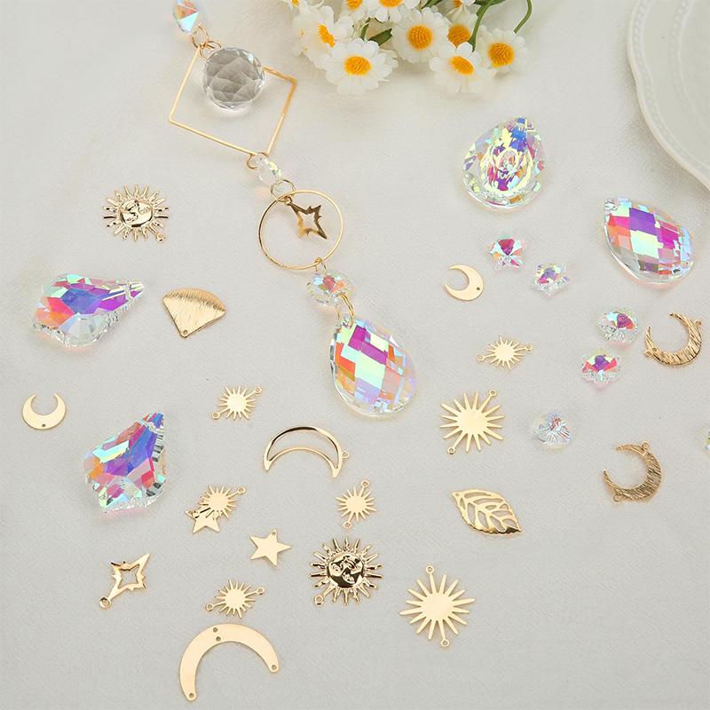 

Наборы для изготовления ловцов солнца для взрослых и детей, сверкающие наборы для ловцов солнца, DIY искусственные поделки для украшения окна, сада для взрослых и детей