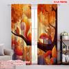 2pcs,2D Plane Printing Popular Curtains Squirrel In Autumn Versatile Fabric (without Rod) Decorations Outdoor Ldeal for Kitchen,
