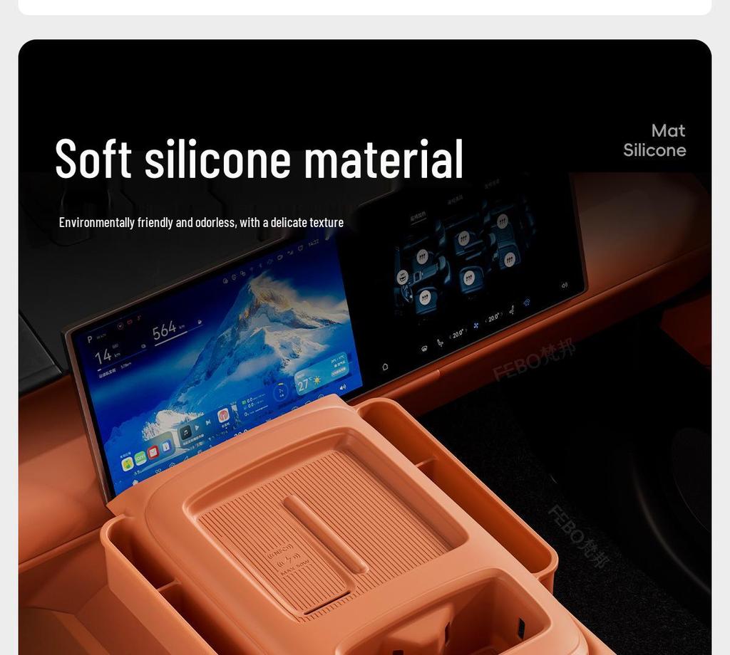 Changan 25 Models Deep Blue S09 Center Console Silicone Wireless Charging Anti-Slip Storage Pad