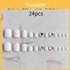 J-19 White Heart Toe Nail Stickers Removable False Nail Tips Luxury Style