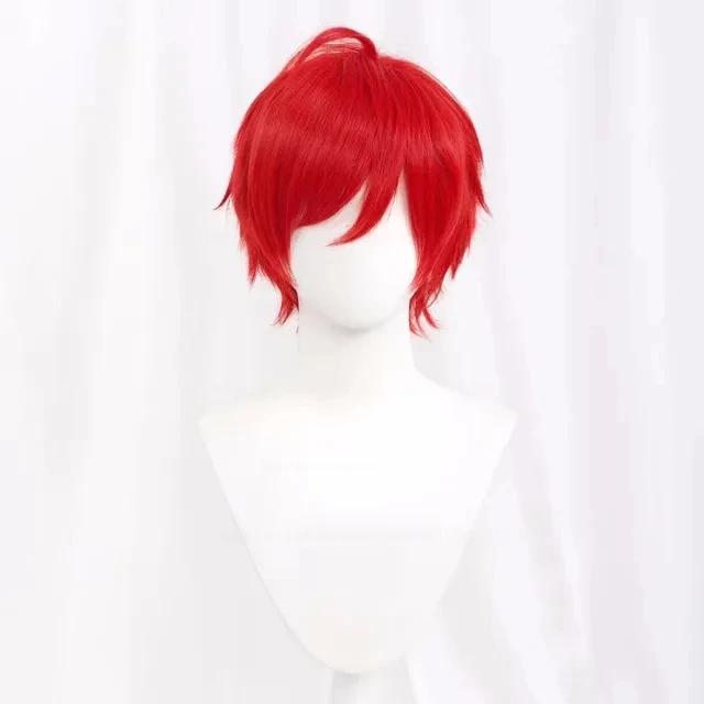 

Synthetic Short Straight Cosplay Wig White Green Purple Brown Black Blue Gray Orange Red Fluffy Heat Resistant Hair Anime Wigs червоний