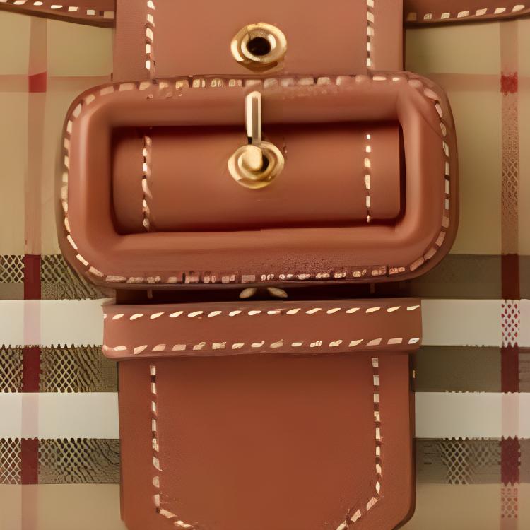 Burberry Sling Adjustable Shoulder Strap Checkered Polyurethane Tote Bag Women Shoulder Bag Classic-Beige Heather-Brown 80705631
