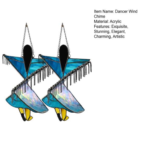 Bohemian Handgefertigter Tänzer Windspiel Buntglas-Stil Hängender Spinner Farbiger Acryl Sonnenfänger für Innen Außen Fenster Terrasse Garten Dekoration