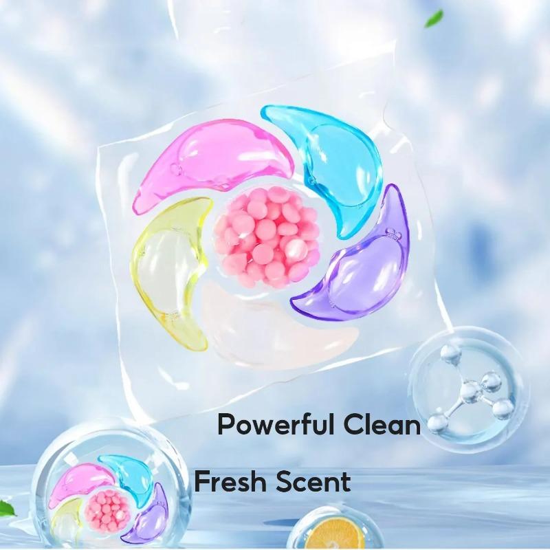 30pcs 6-in-1 Laundry Beads Detergent Liquid Capsule Ball for Washing Machine Fragrance Beads Soft Clothing Diffuser Perfume
