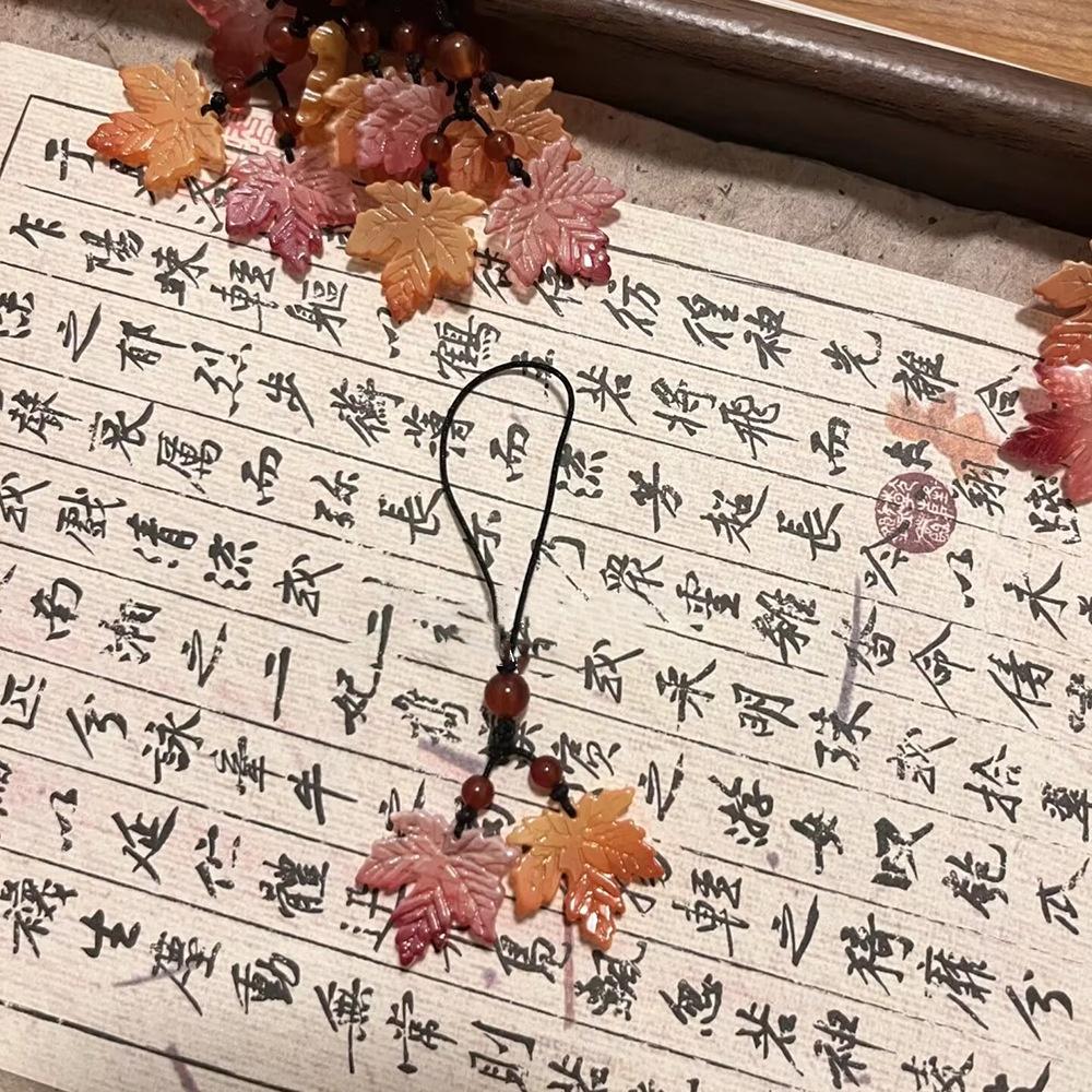 Transparent Snowflake Christmas Tree Cute Leaves Wind Chime Pendant Mobile Phone Lanyard Kawaii Bag Decor Gifts