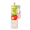 Water Cup with Soft Rubber Lanyard, Portable Leakproof Multi-Sealing Lid Water Bottle with Removable Tea Separator, Large Capacity Kids School Travel