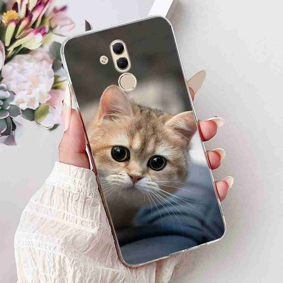 For Huawei Mate 20 Lite 6.3" Case SNE-AL00 Cute Cat Soft Silicone Cover For Huawei Mate 20Lite SNE-LX1 Colorful Butterfly Shell