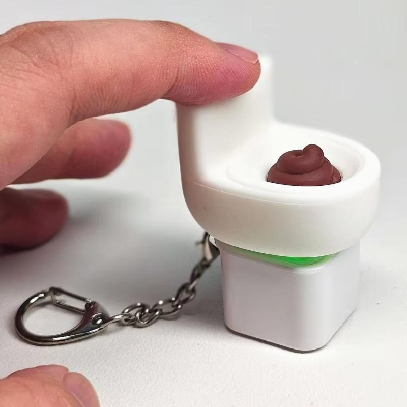 Funny Toilet Shaped Fidget Keyboard Fidget Toys Keychain Finger Button Clicker Decompression Toys A