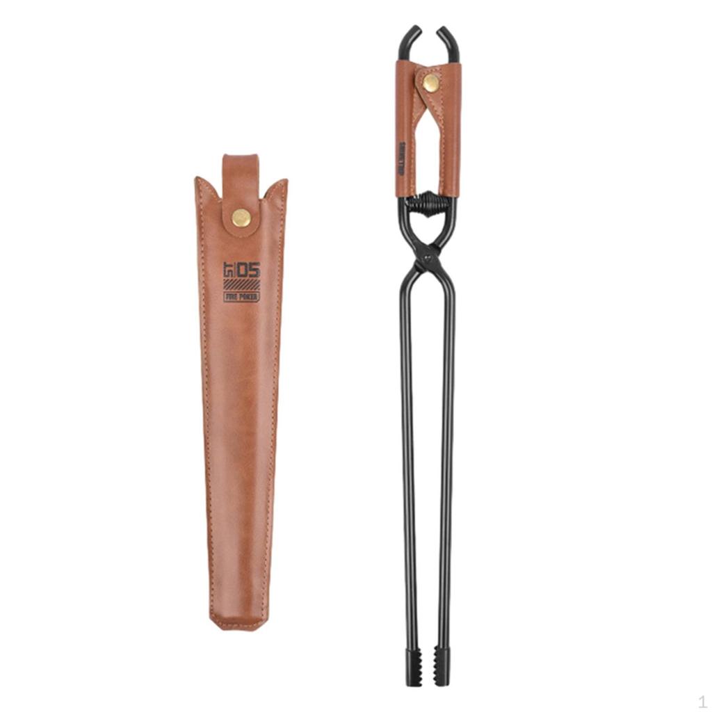 Campfire Tongs Firewood Heavy Duty 17 Inch Portable Steel Fire Fireplace for