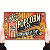 Metal Wall Art Vintage Popcorn Bar Sign Retro Cinema Decor for Bar