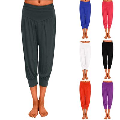 Women's Solid Color Loose Casual Yoga Seven-inch Wide-leg Pants
