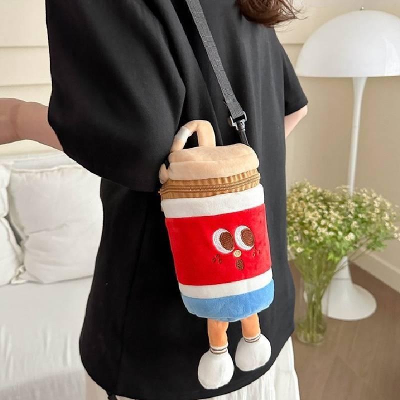 Adorable Plush Cartoon Burger Fries Soda Crossbody Bag Perfect For Girls