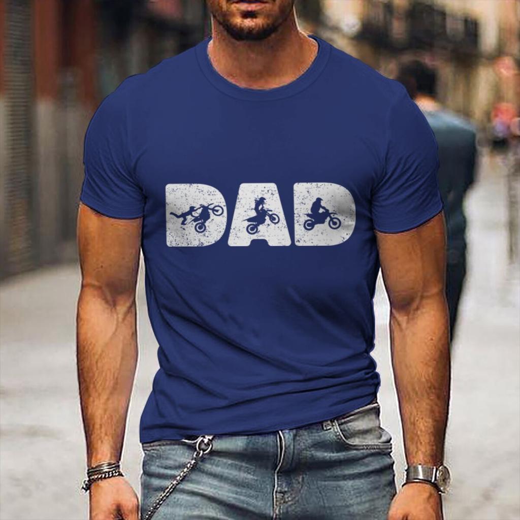 Motorcycle Dad Gift Fashion Tshirts Motorcycle Lover Shirt For Unisex Fathers Day Gift T Shirts Round Neck Unisexs Clothing