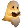 16cm/6.3in Cute Ghost Reading Book Lamp Book Halloween Luminous Toys Night Light Bedside Table Decorate Creativity Holiday Gifts