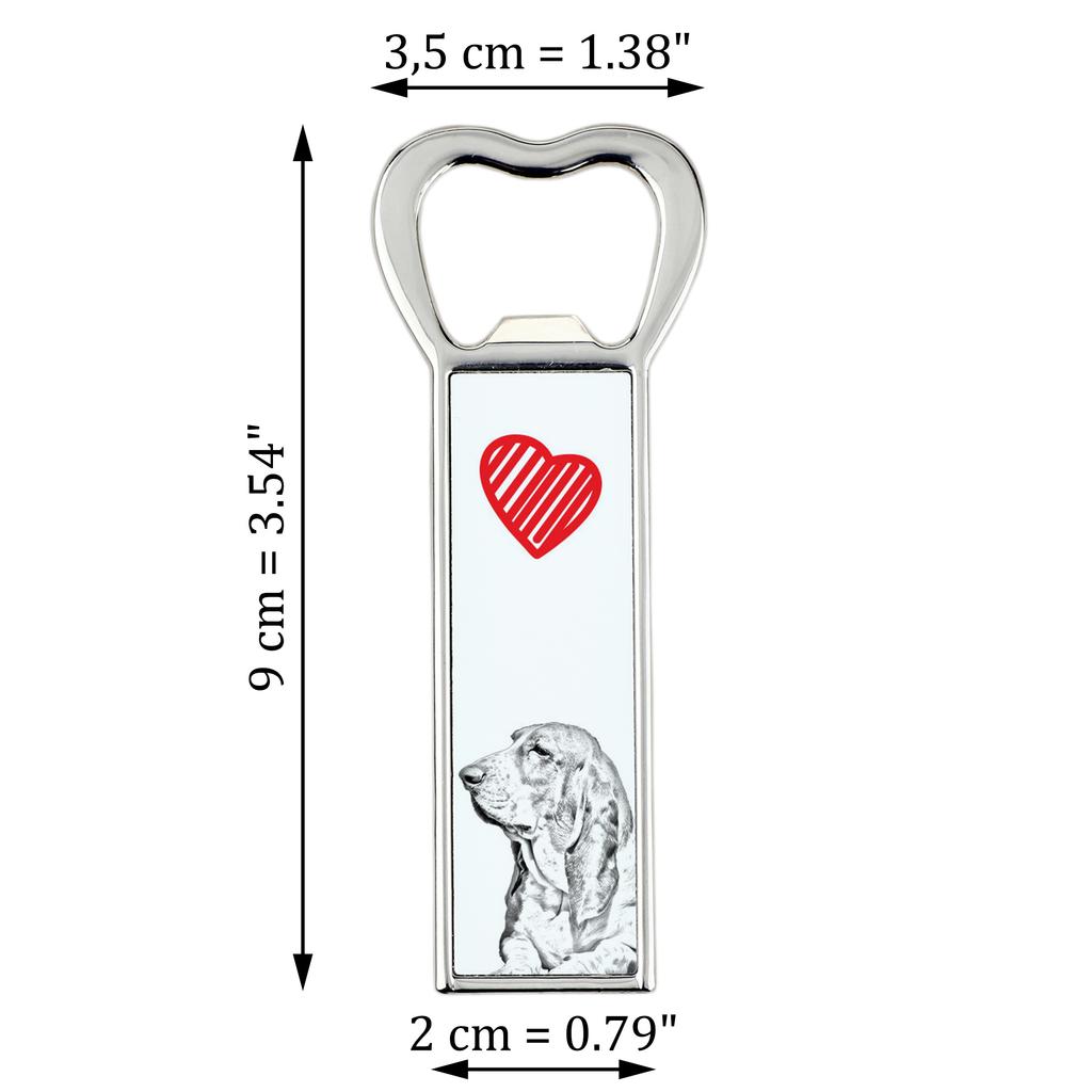 Basset Hound – Bottle opener with a dog, personalized fridge opener | Art-Dog