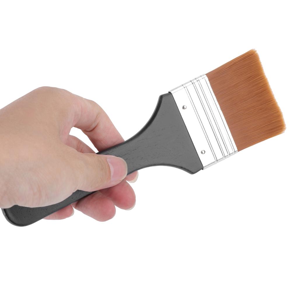 7pcs Lightweight Wooden Handle Flat Paint Brushes Set for Oil Painting Acrylic Painting