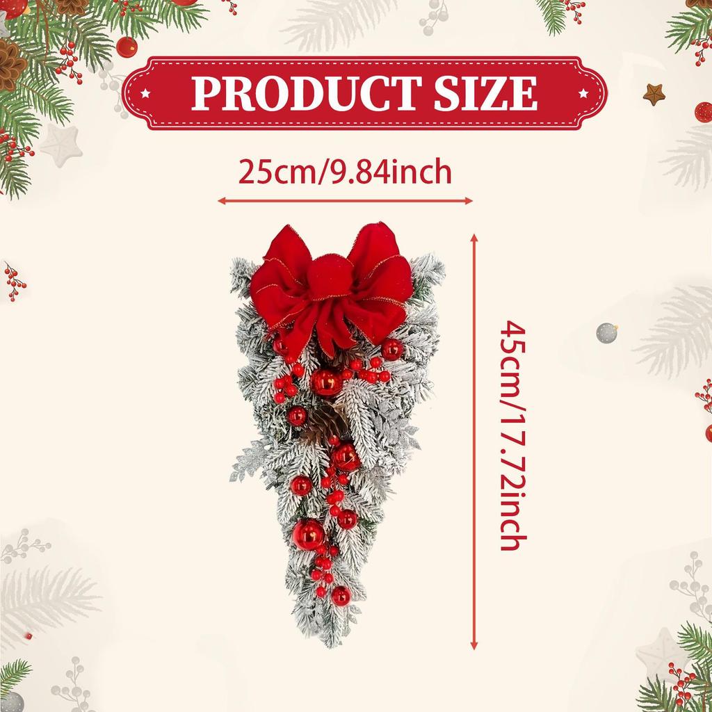 Artificial Wreath Christmas Swag Decoration Wall Hanging Ornament