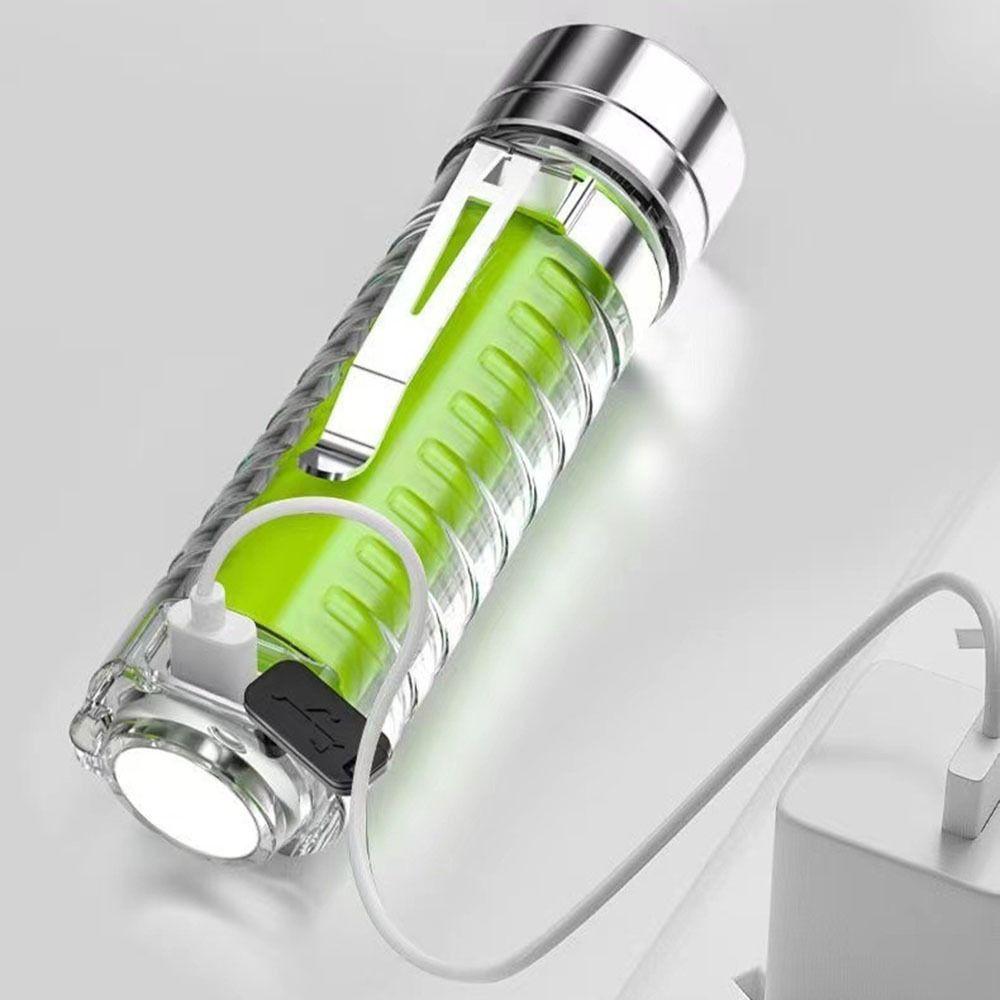 Multi-function Long-range Spotlight Fluorescent Handheld Lamp Rechargeable Flashlight  Warning