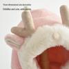 Children's Plush Antler Hat & Scarf Set: Windproof, Thickened Ear Protection for Outdoor Cycling