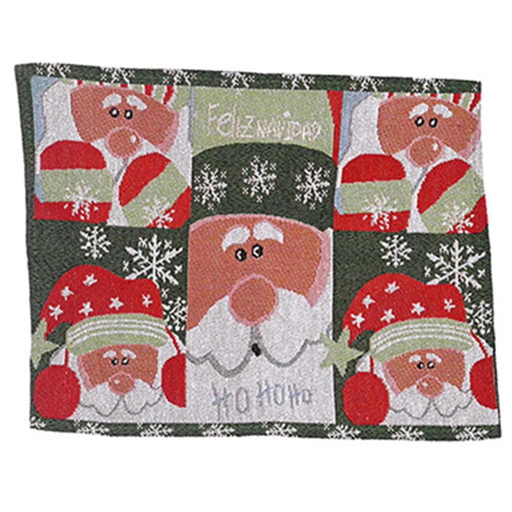 Christmas Table Mat,42x34cm Santa Napkin Cloth Napkins Tablecloth,Non Slip Seasonal Fabric Placemat,Festival Decorative Coaster