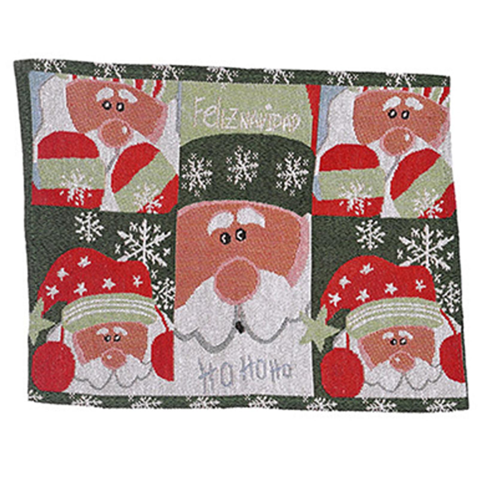 

Christmas Table Mat,42x34cm Santa Napkin Cloth Napkins Tablecloth,Non Slip Seasonal Fabric Placemat,Festival Decorative Coaster As Shown