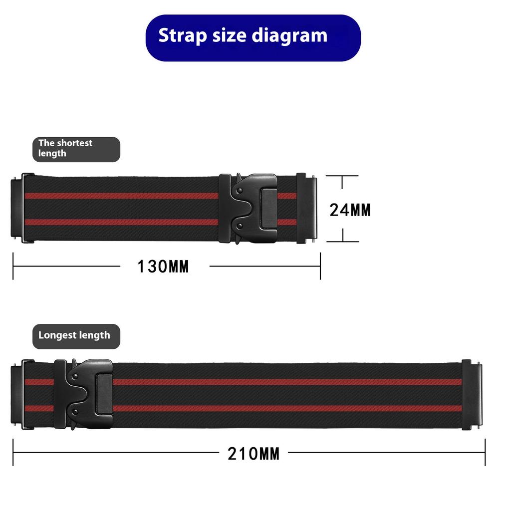 Pentru Huawei Watch GT 5 46mm Curea Ceas 22mm Design în Dungi Cataramă Parașută Curea Nailon
