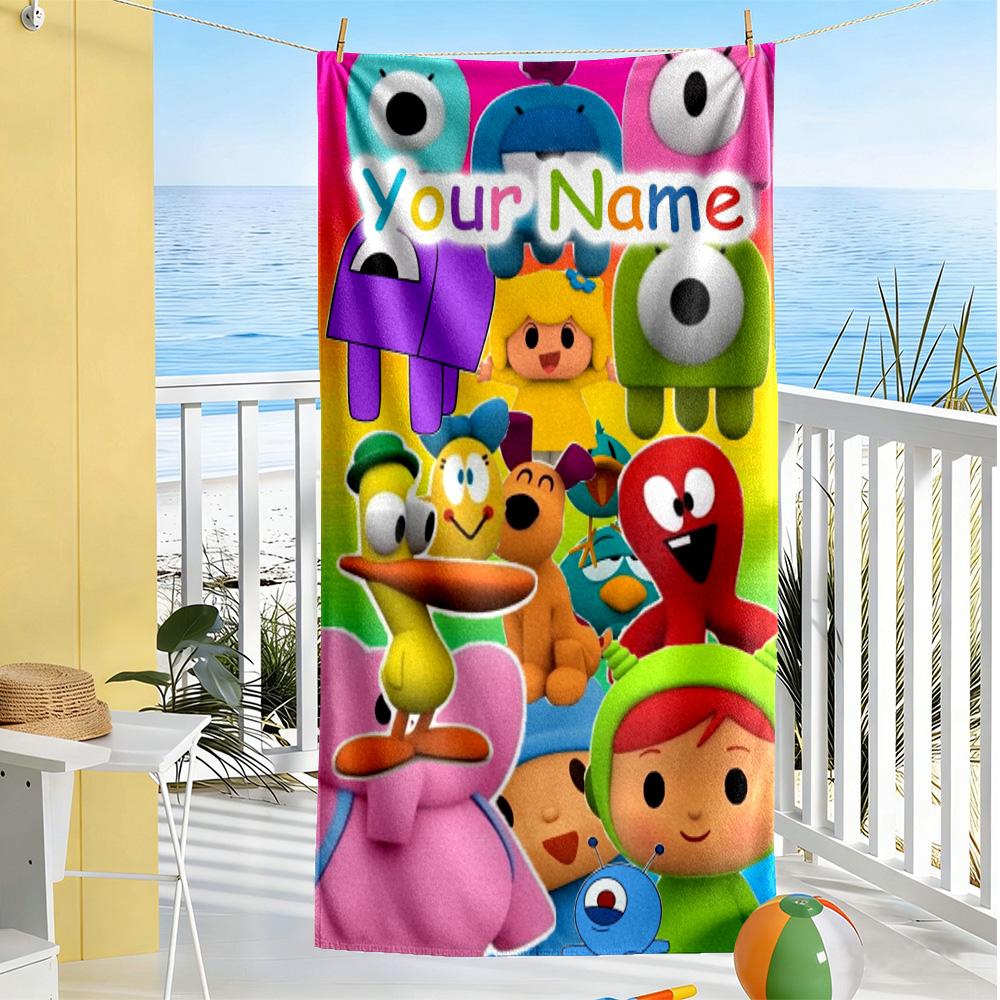 Pocoyo Personalized Text Beach Towel High Absorbency Quick-Dry