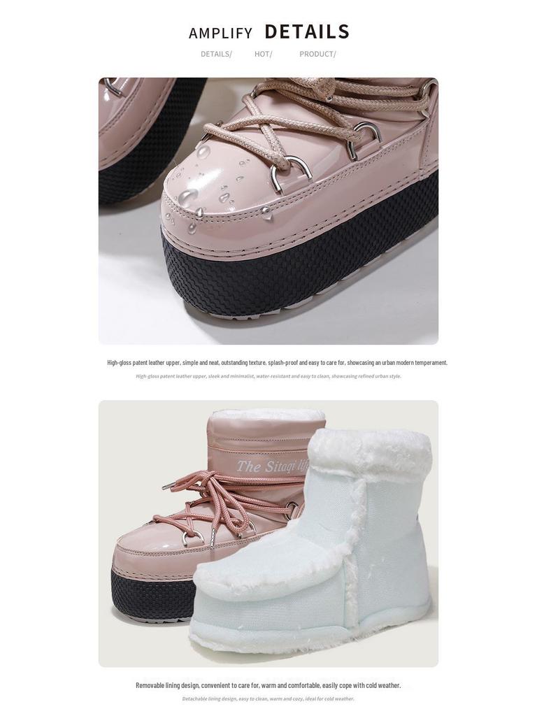 Parent-Child Satay Ski Boots: Warm, Non-Slip, Mid-Calf Winter Snow Boots