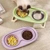 Stainless Steel Dog Bowl Foldable Cute Cat Bowl Double Bowl Leak-Proof Pet Bowl Cat And Dog Feeding Bowl Dog Rice Bowl