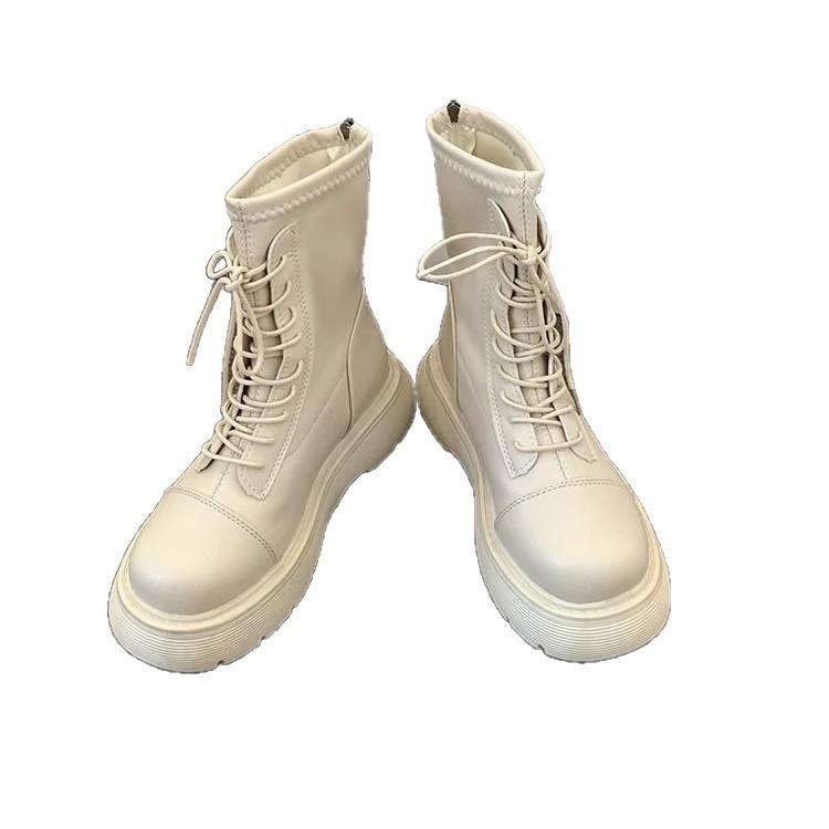 Dam-Martin-kängor med tjock sula 2025 nya vår- och höst enkelstövlar brittisk stil korta stövlar söta coola tunna franska kortstövlar